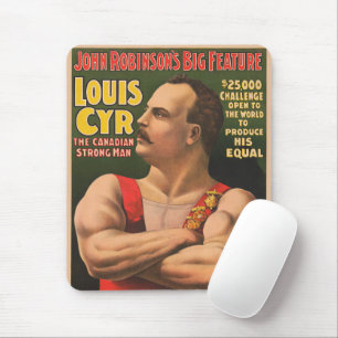 Circus Poster visa Louis Cyr med Arm korsad Musmatta