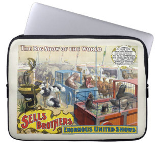 Circus Poster visa Vilda djur i burar Laptop Fodral