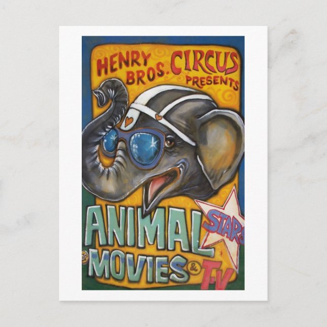 Circus Poster vykort - Shorty the Elephant (Framsida)