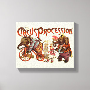 Circus-process Elephant Antique Art Canvastryck