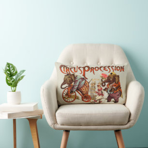 Circus-process Elephant Antique Art Lumbarkudde