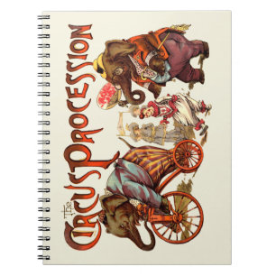 Circus Procession Elephant Antique Anteckningsbok