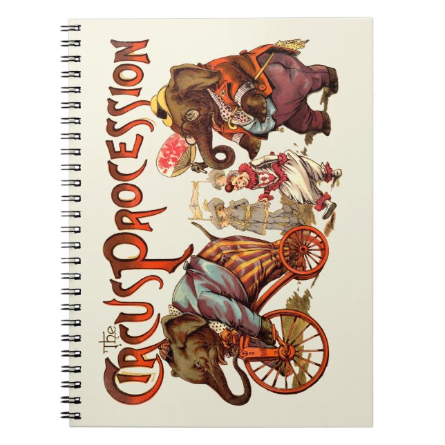 Circus Procession Elephant Antique Anteckningsbok (Framsidan)