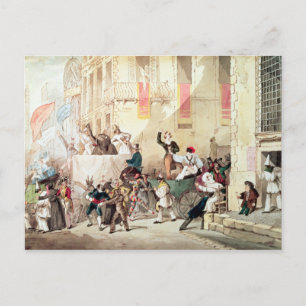 Circus Procession i Italien, 1830 Vykort