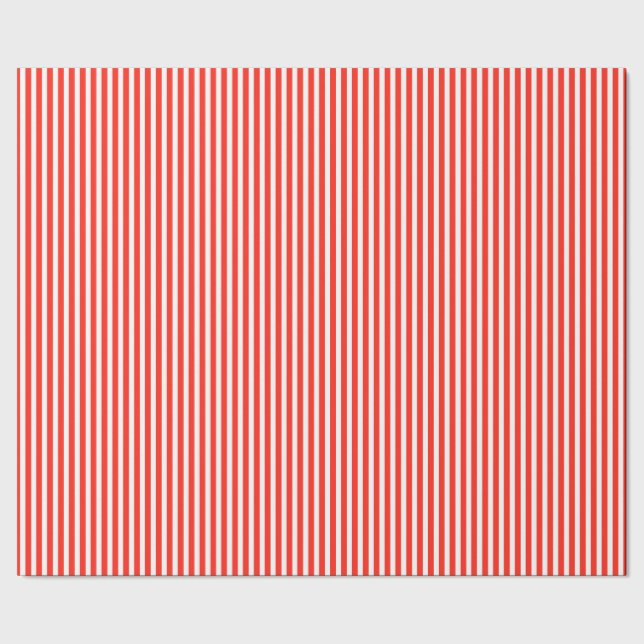 Circus Red and White Cabana Rand Presentpapper (Seam)