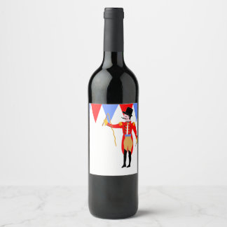 Circus Ring Master Circus Party Vinflaska Etikett