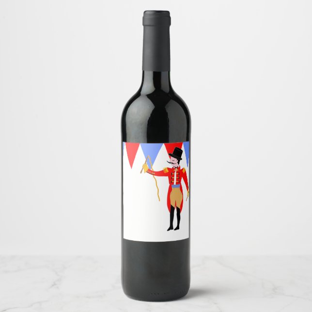 Circus Ring Master Circus Party Vinflaska Etikett (Framsida)