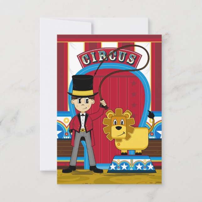 Circus Ringmaster och Lejon OSA kort (Framsida)