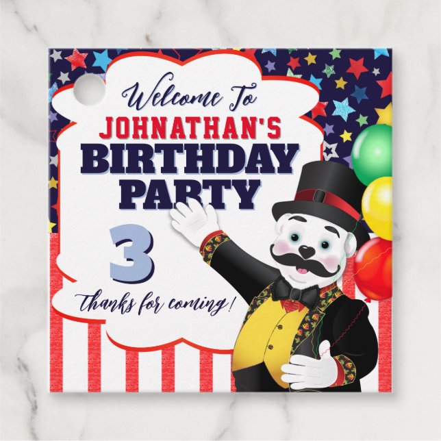 Circus Ringmaster Polar Bear Tack Gåvor Etiketter (Framsida)