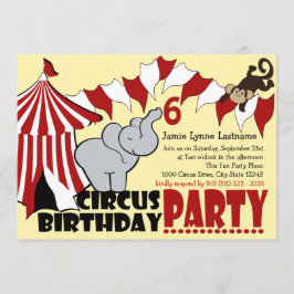 Circus Roligt Födelsedagsfest Inbjudningar