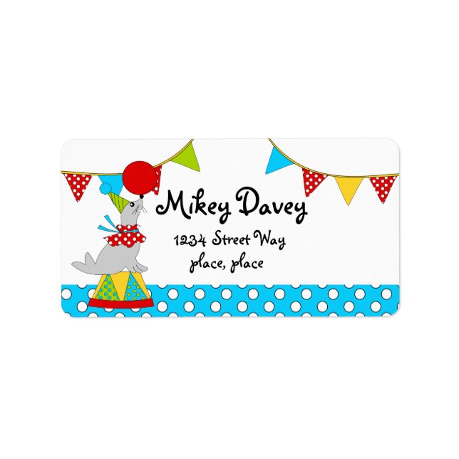 Circus Seal Adressetikett (Framsidan)