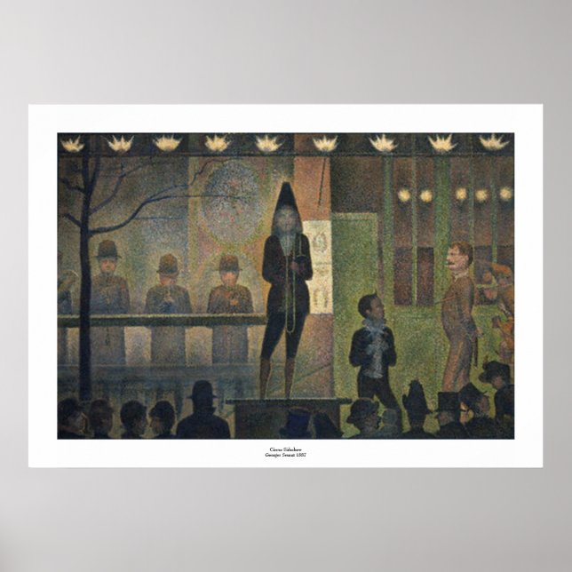 Circus Sideshow av Georges Seurat Poster (Framsidan)