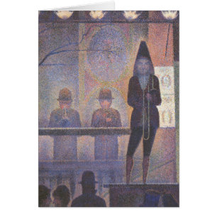 Circus Sideshow av Georges Seurat, Vintage Art Hälsningskort