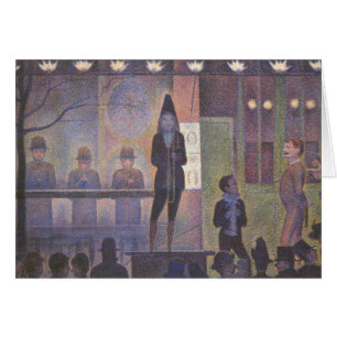 Circus Sideshow av Georges Seurat, Vintage Art Hälsningskort