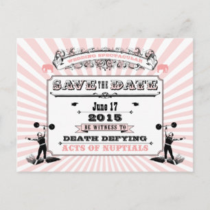 Circus Steampunk Bröllop Spectacular Save Date Meddelande Vykort