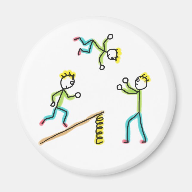 Circus Stickmen Acrobats Magnet (Framsidan)