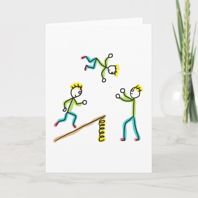 Circus Stickmen Akrobater Kort (Framsida)