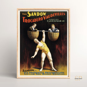 Circus Strongman Sandow Trocadero Vaudevilles Hiss Poster