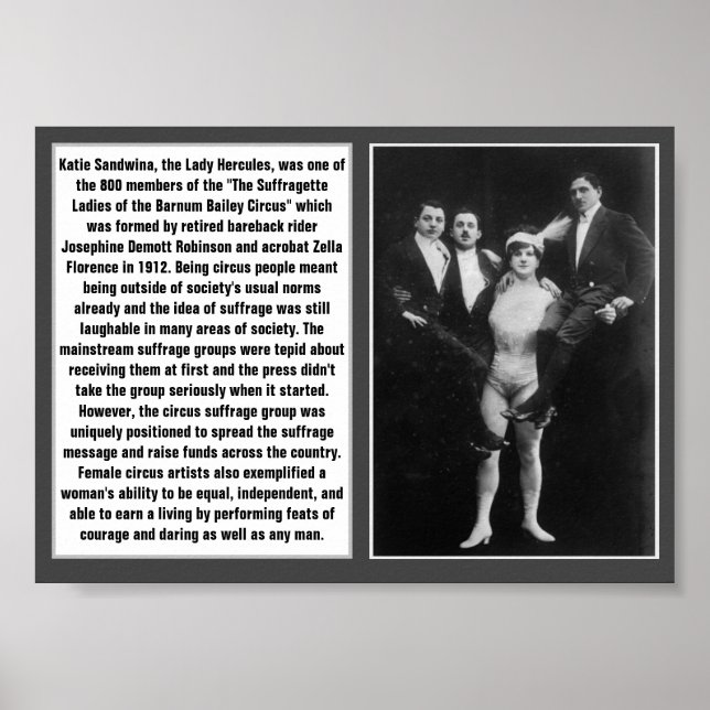 Circus Suffragette Katie Sandwina Barnum Bailey Poster (Framsidan)