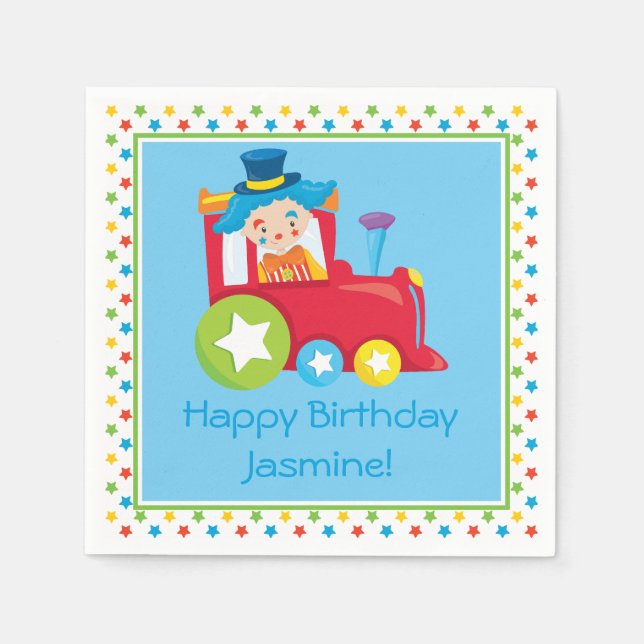 Circus Tåg | Personlig Pappersservett (Framsidan)