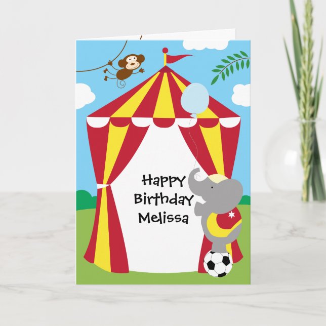 Circus Tält och Birthday Card Kort (Framsida)