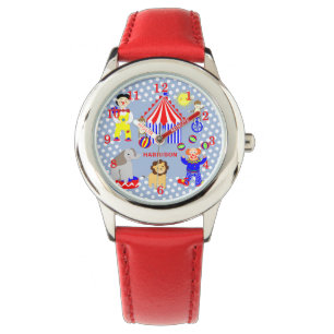 Circus Tält Tecknad Clowns & Animals Personlig Armbandsur