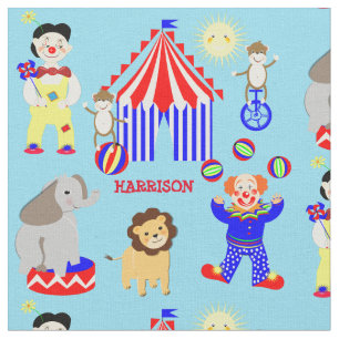 Circus Tält Tecknad Clowns & Animals Personlig Tyg