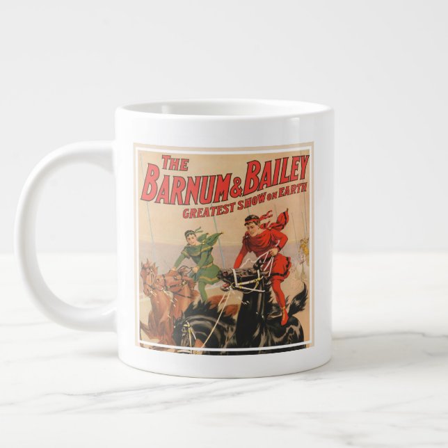 Circus Tävling med Manar som korsar två hästar. Jumbo Mugg (Vänster)