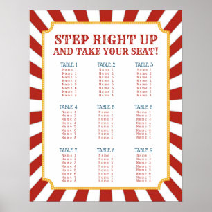Circus tema Sittplatskort Poster