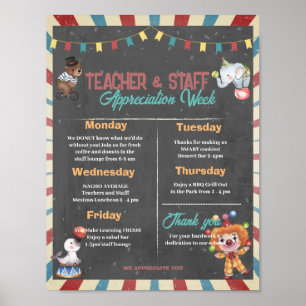 Circus Thated Teacher-utvärderingsvecka Poster