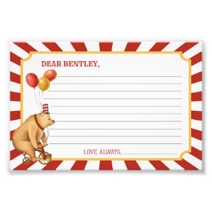 Circus-tidskapskort för födelsedag eller Baby Fototryck