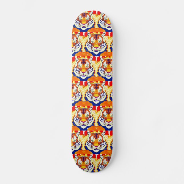 Circus Tiger-skateboard Old School Skateboard Bräda 21,6 Cm (Framsida)