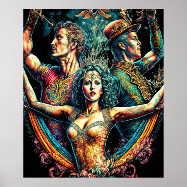 Circus Trapeze Artists Performer Cirque Vaudeville Poster (Framsidan)