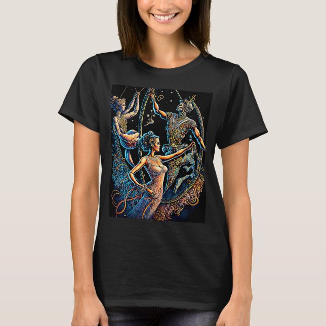 Circus Trapeze Artists Performers Cirque T Shirt (Framsida)