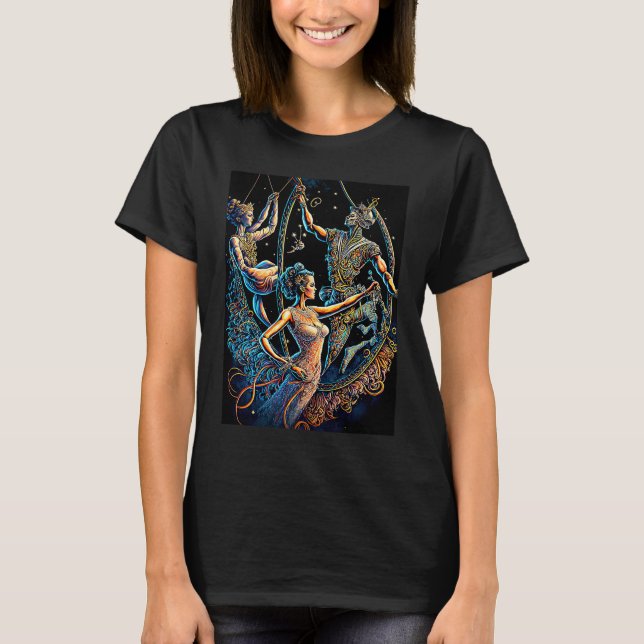 Circus Trapeze Artists Performers Cirque T Shirt (Framsida)