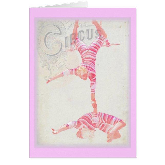 Circus Trapeze Hälsningskort (Framsidan)