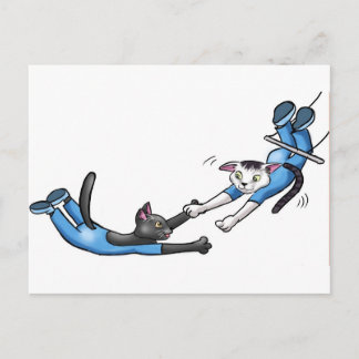 Circus Trapeze-katter Vykort