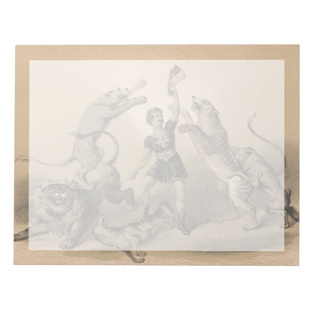 Circus-utförare som står bland onda djur anteckningsblock (Framsida)