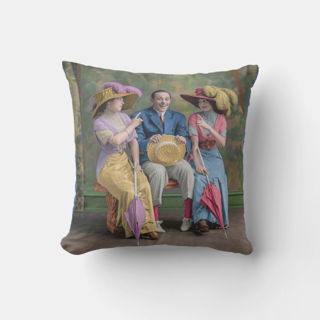 cirka 1910 vaudeville-artister tryck kudde (Framsida)