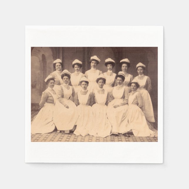 cirka 1914 sjuksköterskeexamen pappersservett (Framsidan)