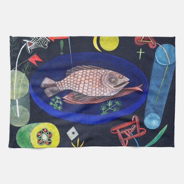 Cirka fisken, Paul Klee Kökshandduk (Horisontell)