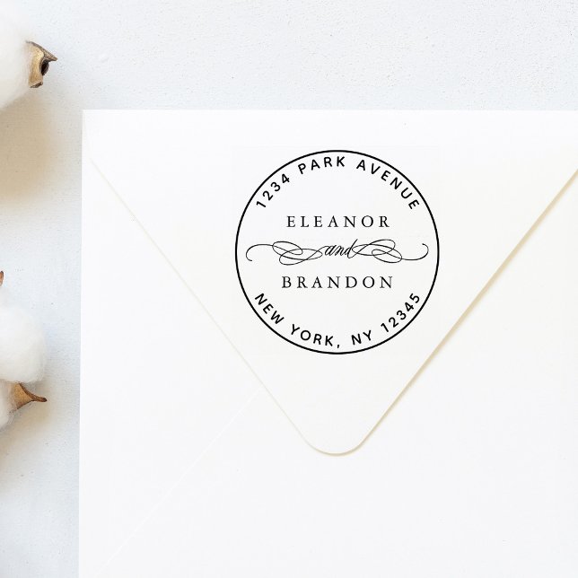 Cirka par Namn Bröllop Returadress Stämpel (Skapare uppladdad)