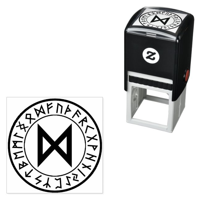 Cirkel [24]. Dagaz] Self-Inking Frimärke Självfärgande Stämpel (In Situ)