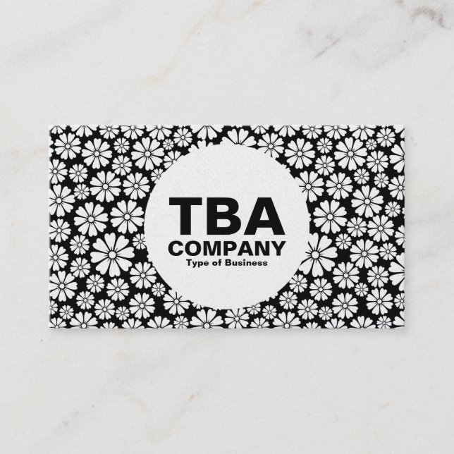 Cirkel 8 Petals - (Guld) på vitt Visitkort (Framsida)