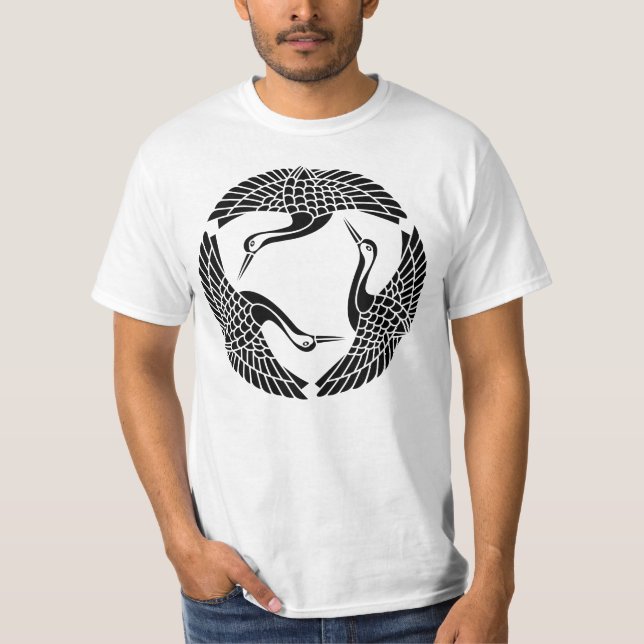 Cirkel av tre kranar t shirt (Framsida)