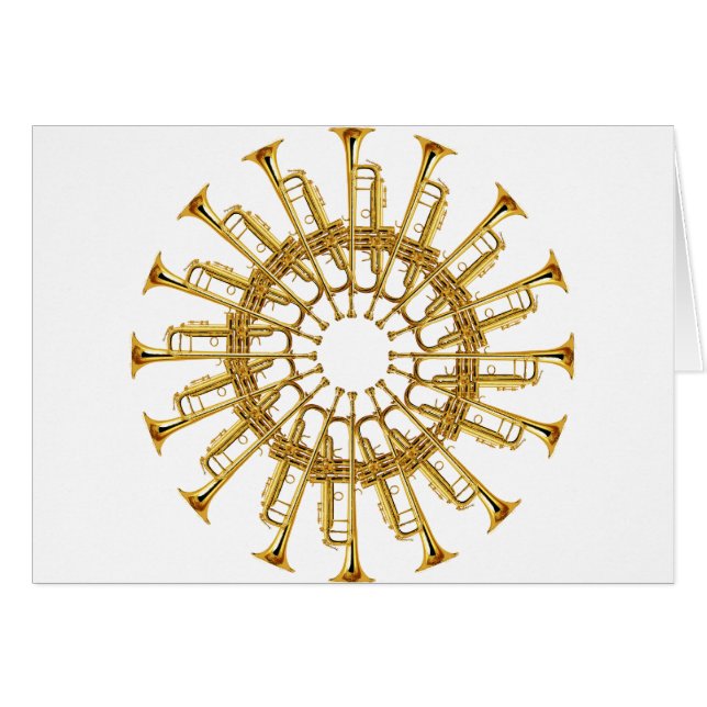 Cirkel av trumpeter hälsningskort (Framsidan Horizontal)