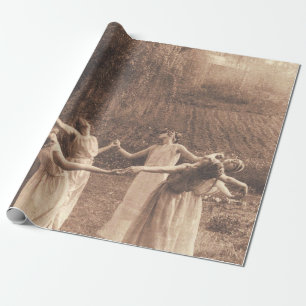 Cirkel av vitsar Vintage Kvinnor som dansar Presentpapper