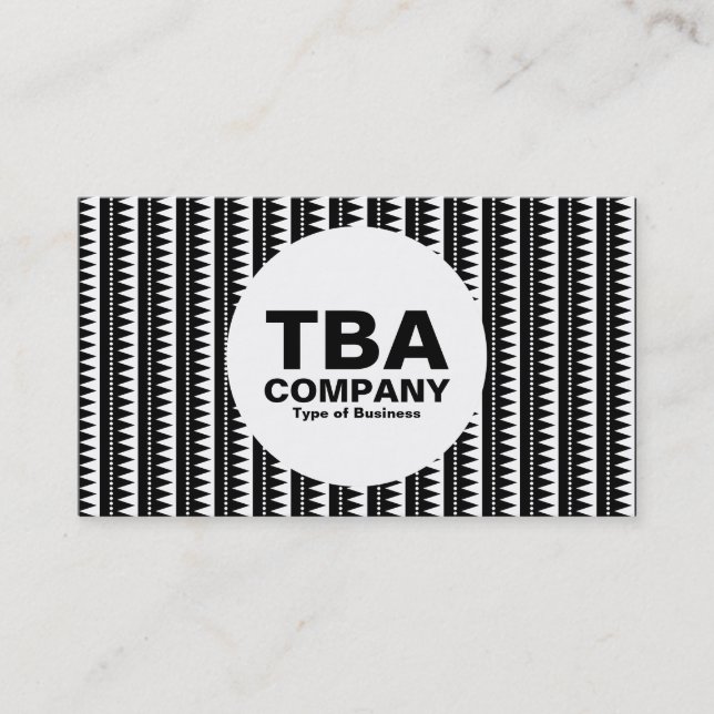 Cirkel - Aztec Mönster - Svartvit Visitkort (Framsida)