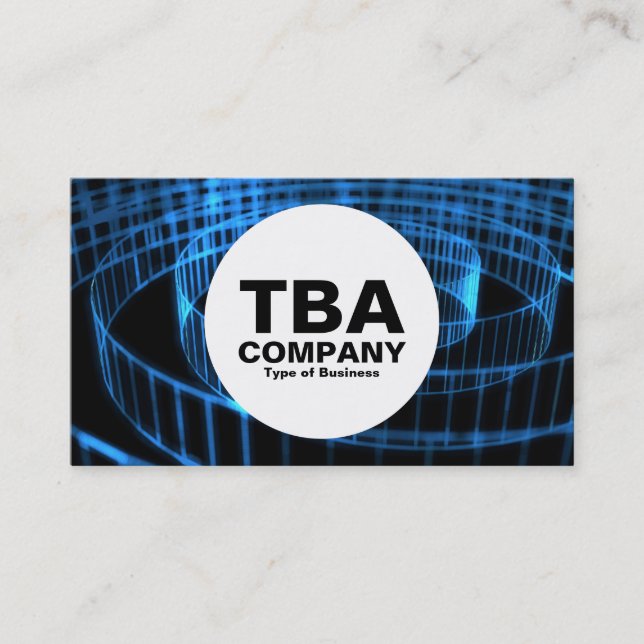 Cirkel - blå spiral visitkort (Framsida)