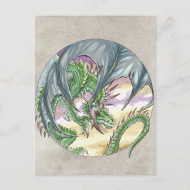 Cirkel Drakon - Grön Vykort